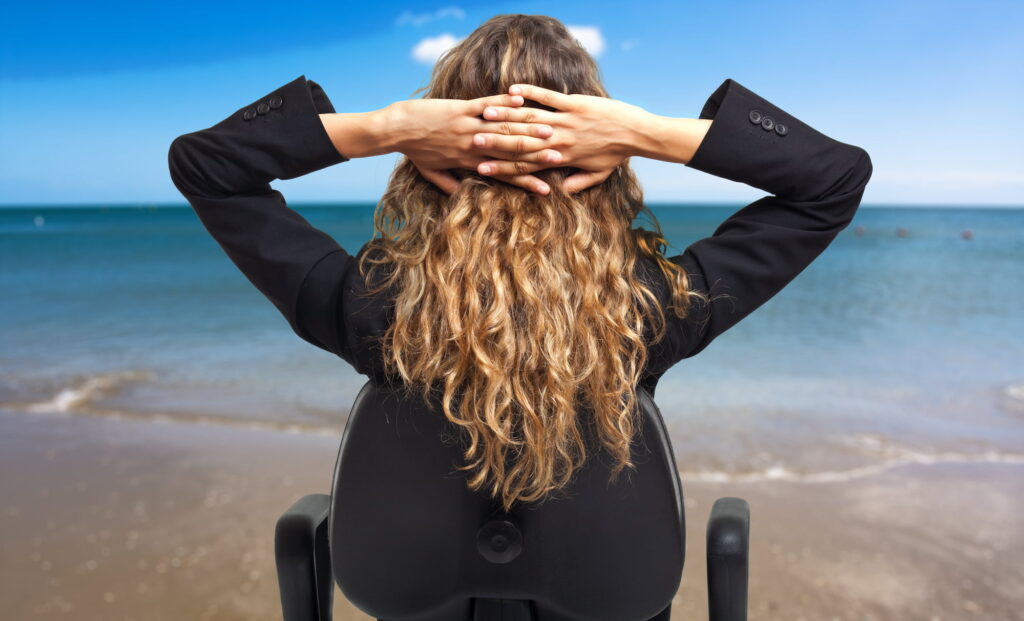 Stress management relaxed woman