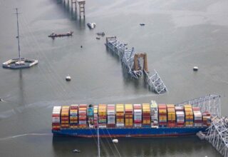 Ruta temporal de navegación abierta tras colapso del puente en Baltimore